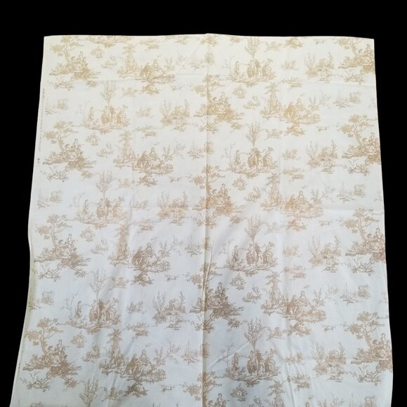 Lovely Toile French Country Fabric by Michael Miller in Gold and Creamy White - Picture 2 of 10